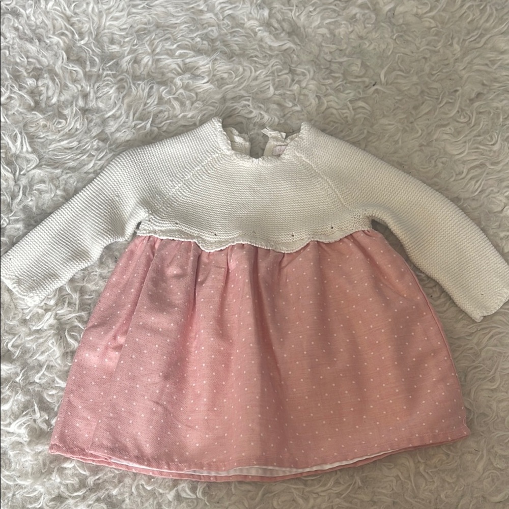 Adorable Pink and White Baby Dress shabby chic
